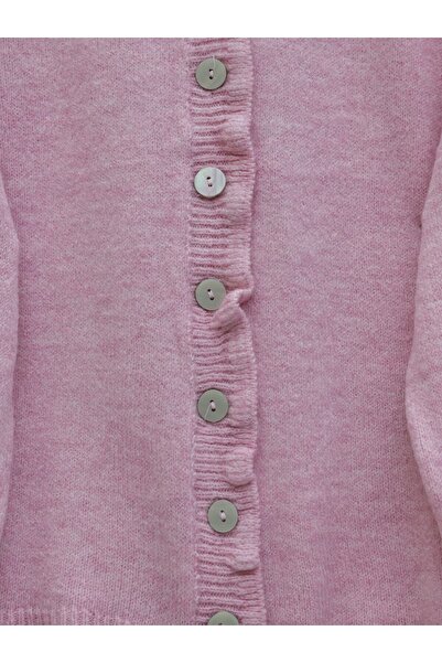 Modamorfo Ζακέτα με κουμπιά και βολάν στο μπροστινό μέρος και στην φούστα - Ροζ