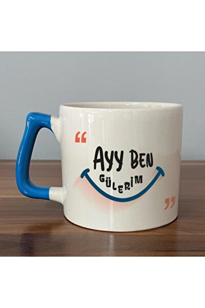 Kırtasiye Ofisi أيي بن غوليرم مطبوع كوب D بمقبض أزرق