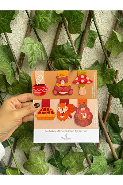 tinystoriestr مجموعة علامات الكتب المغناطيسية الخريفية - 6 قطع