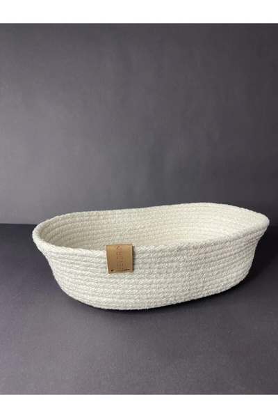 Sevdam Sepet Cream Colored Small Size Bread Basket - Cord Rope