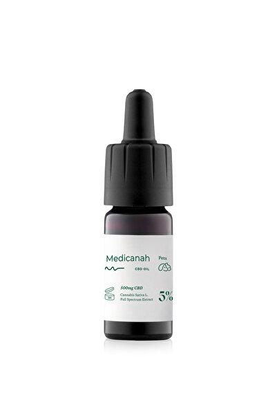 Medicanah Ulei de canabis CBD 5%, 500 mg, Animale, Full Spectrum, Premium, Medicanah, Aromă de bacon, 10 ml