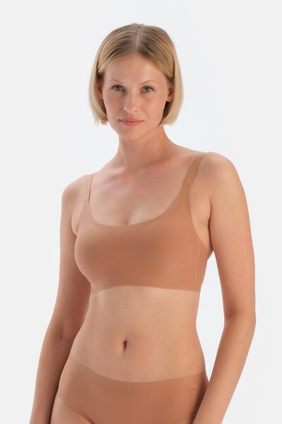 Dagi Sutien Linora maro fără sârmă fără cusături efect modelator