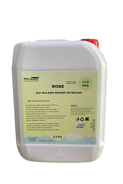 Rose Kimya Ev Tipi Sıvı Bulaşık Makine Deterjanı 3'Lü Güç 5.5 Kg