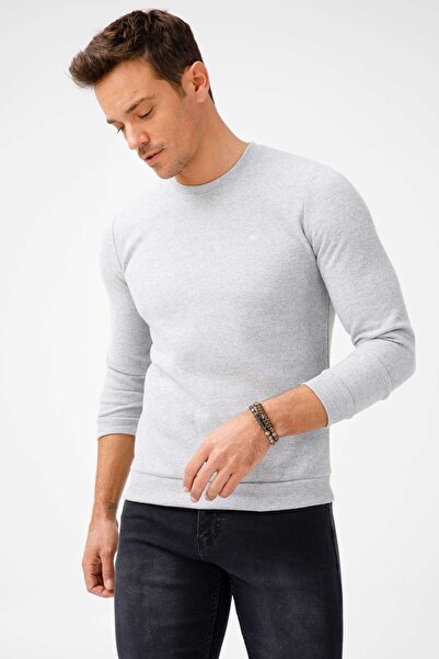 İgs Men's Gray Standard Crew Neck Knitwear