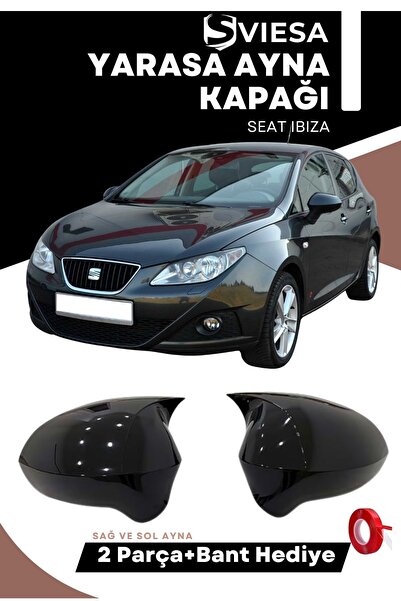 Sviesa Seat Ibiza 4 2008-2017 Uyumlu Batman Yarasa Ayna Kapağı Piano Black