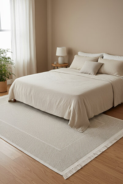 Cool Halı Mirage Bej Halı Bukle Dokuma Kaymaz Taban Makinede Yıkanabilir Halı Modern Oturma Odası Salon Halısı