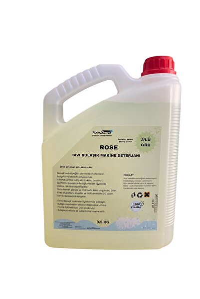 Rose Kimya Ev Tipi Sıvı Bulaşık Makine Deterjanı 3'lü Güç 3.5 Kg