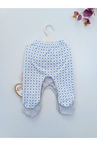 Tomuycuk Bebe 0-3 and 3-6 Months Baby Girl and Boy Set - 4-Piece Footed 100% Cotton Newborn Gift Pants