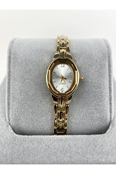 Coliseum Minimal Vintage White Gold Women's Wristwatch