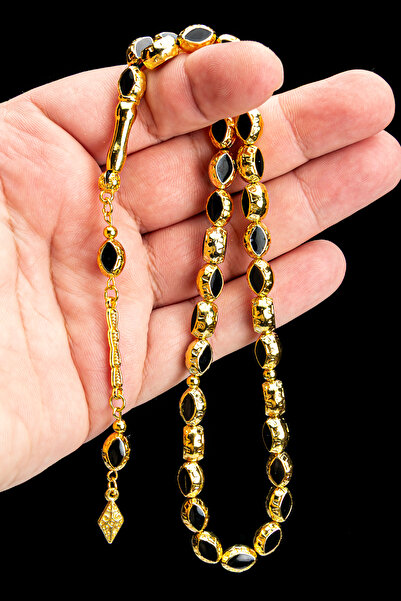 OTTOTESBİH Gold Black Special Design Metal Rosary
