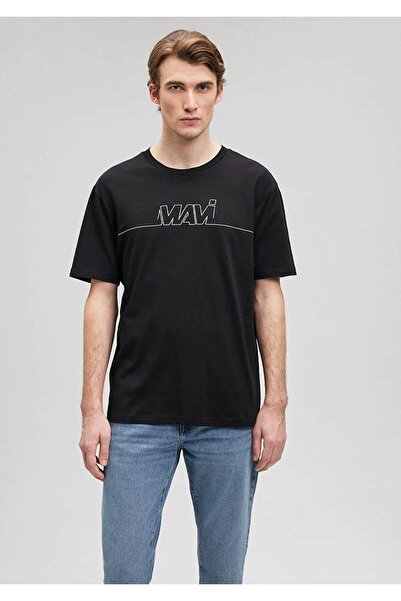 Mavi Μαύρο ανδρικό μπλουζάκι με λογότυπο M0610254-900