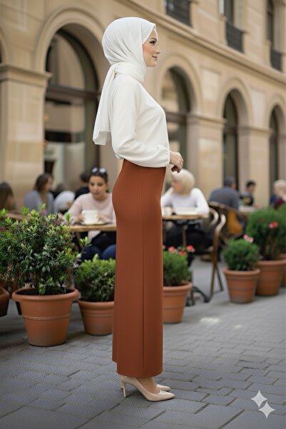 asilmoda Straight Long Black Pencil Skirt