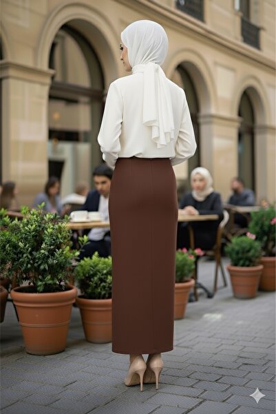 asilmoda Straight Long Black Pencil Skirt