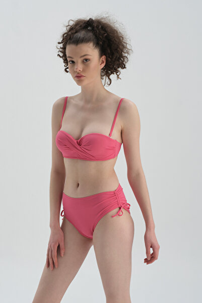 Dagi Fukszia oldalsó összegyűjtött bikini alsó
