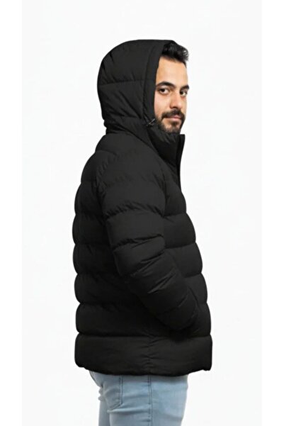 Thiff Ανδρικό πουπουλένιο παλτό με ψηλός λαιμός φερμουάρ