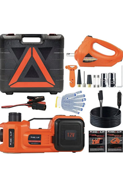 Generic 4-in-1 Electric Car Jack with Inflator, Impact Wrench & Safety Hammer