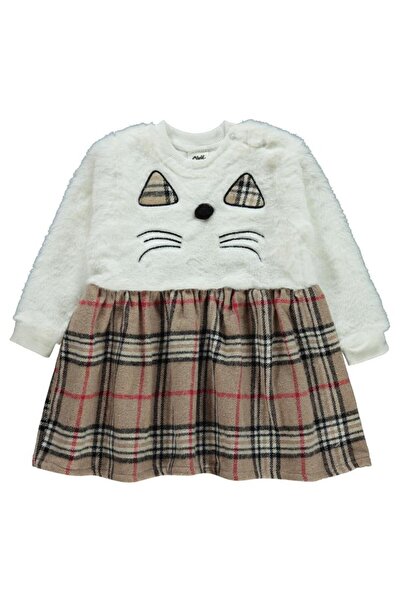 Civil Baby Plyšové šaty s výšivkou kočky 9-18 měsíců - béžové 18-24 měsíců