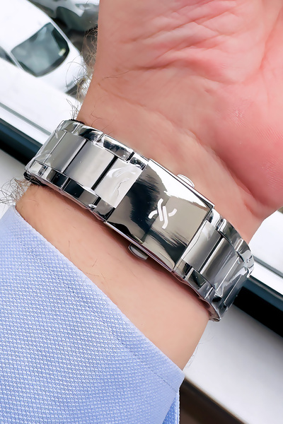 Daniel Klein Premium Erkek Kol Saati 3 Atm Su Geçirmez Gümüş Renk Çelik Kordon Doğaltaş Bileklik Dke2023c5