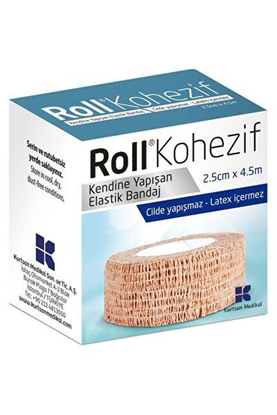 Roll Kohezif Yapışkanlı Bandaj 2,5 Cm X 4,5 M