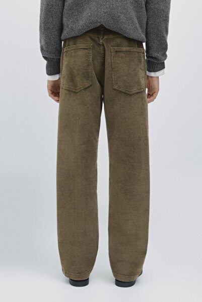 Massimo Dutti Relaxed fit fitilli kadife denim görünümlü pantolon