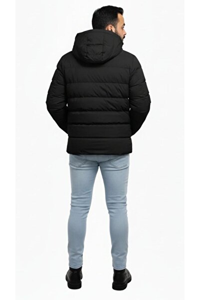 Thiff Ανδρικό πουπουλένιο παλτό με ψηλός λαιμός φερμουάρ
