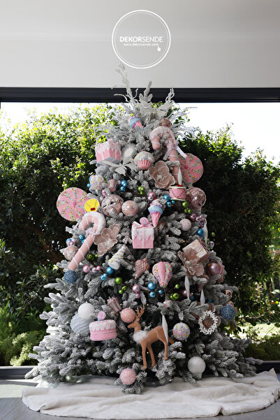 Dekorsende Ornament de Crăciun Ramă cu paiete albă 70 cm