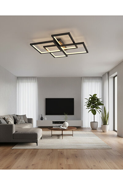 Özcan Aydınlatma 4158-2-19 Square 4'Lü Plafonyer Siyah