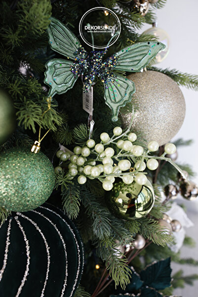 Dekorsende Χριστουγεννιάτικο Στολίδι Πέρλα Μούρο Κλαδί Πράσινο 30 εκ.