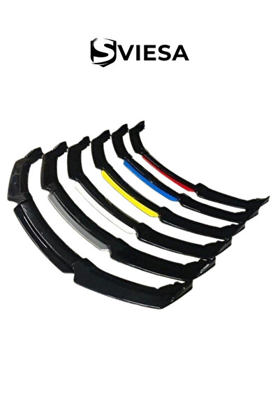 Sviesa 4 Parça Üniversal Ön Tampon Lip Eki – Piano Black Renkli Şeritli (Siya...