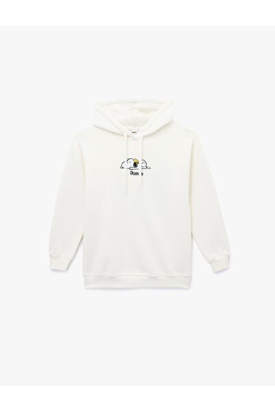 Koton Snoopy Licensed Hooded Long Sleeve Oversized Sweatshirt with Printed Back