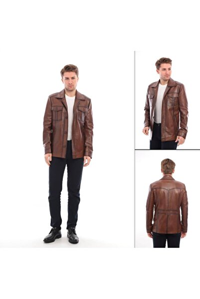 MALVİNEYU İtalyan stil %100 orijinal kuzu derisi erkek mont