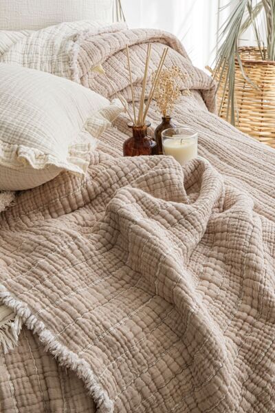 MEET MAYA NATURAL 7-шарове одномісне ковдру з мусліну