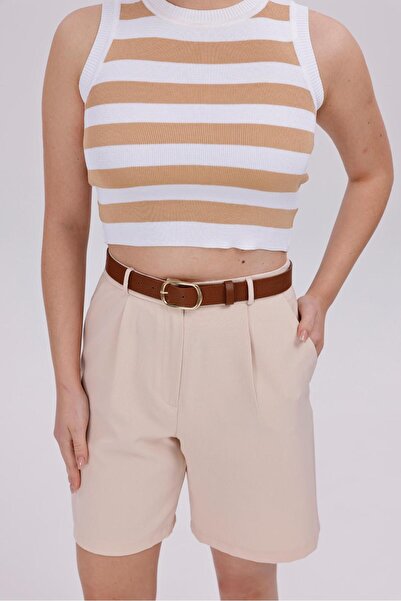 Desre Moda Gold Buckle Belted Women's Belt Trouser Belt Shirt Belt Coat Belt