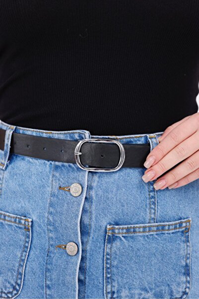 Desre Moda Silver Buckle Belted Women's Belt Trouser Belt Shirt Belt Coat Belt