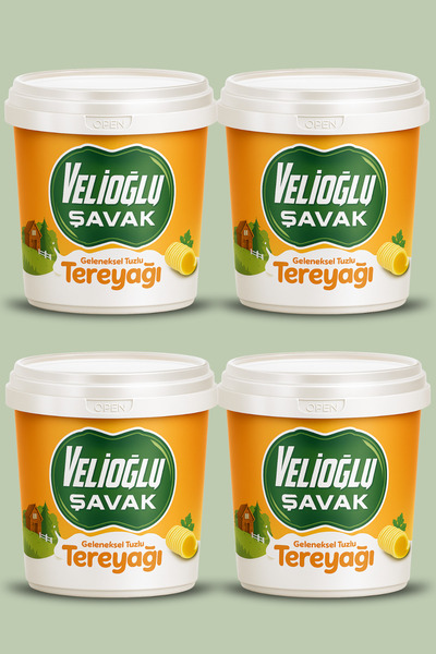 v.ş VelioğluŞavak Organik Köy Tereyağı (TUZLU) (1KG) X 4 Adet