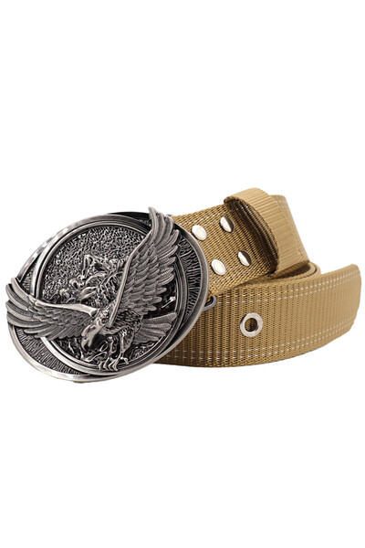 PUFO Wild Eagle Men's Belt 3.8 x 123 cm, beige