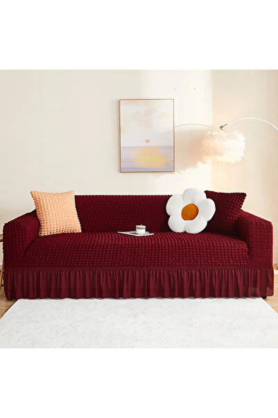 upmall Elastic Sofa Cover Stretch Fabric Seat Cover Single 3-Seater Burgundy