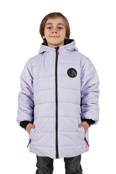 QAWWA Erkek Çocuk Rüzgar Geçirmez Içi Kalın Elyaf Dolgulu Kışlık Kapüşonlu Mont