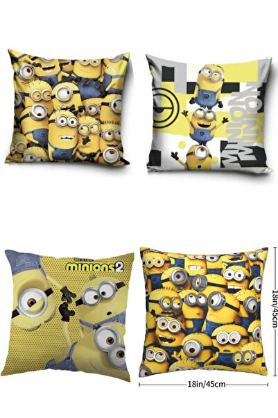 OEM Set of 4 Minion Pillowcases 45 x 45 cm, Premium