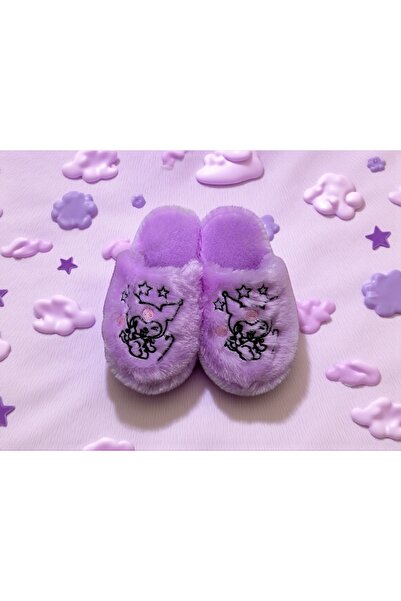Bmp Terlik Lila kuromi peluş çocuk ev terliği
