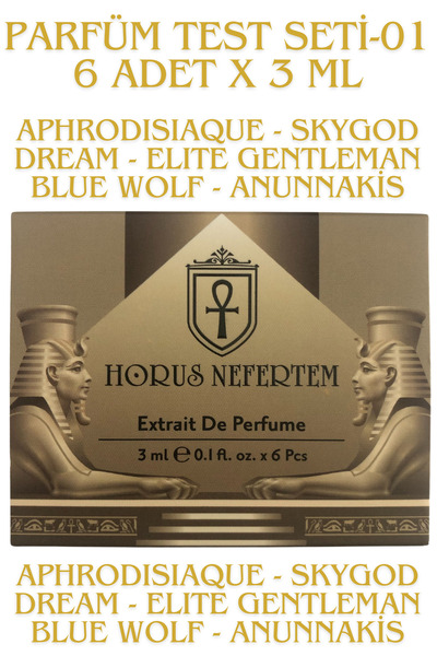 Horus Nefertem TEST SETi-01 - 6 Adet x 3ml Parfüm Keşif Seti Deneme Boyu Seti Erkek Parfümler