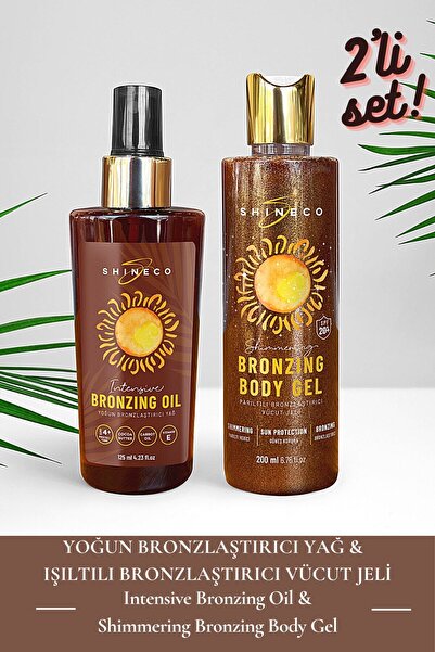 Shineco Işıltılı Bronzlaştırıcı Vücut Jeli, 20 Spf Koruma 200ml, Yoğun Bronzl...