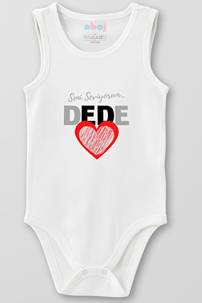 Ahoj بدلة أطفال بدون أكمام مصنوعة من القطن العضوي 100% بتصميم 'أحبك يا دادا'