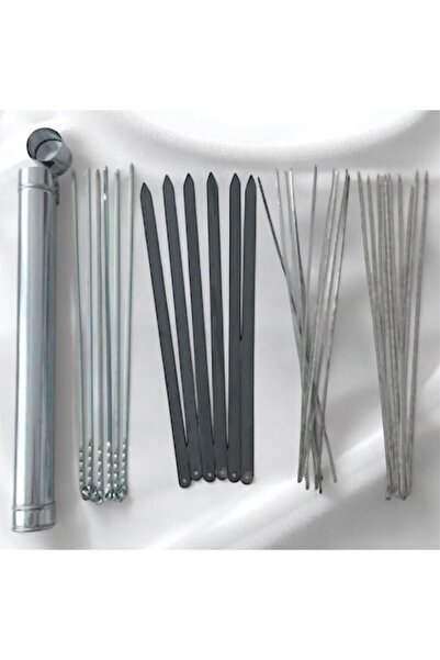 YILMAZNARGİLE Mangal Seti 33 Parça -10 Ciğer Şişi,10 Kuşbaşı Şişi,6 Adana Keb...