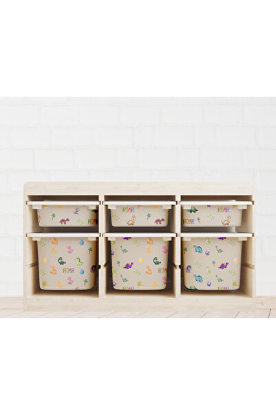 Chickiddies Trofast Dinazor Temalı Sticker - Çocuk Odası Oyuncak Düzenleme Et...