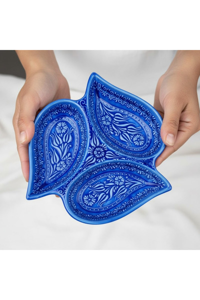 sharp&art Ceramic Snack Bowl and Breakfast Set - 3 Pieces and 6 Pieces, Embossed Pattern, 2 Different Color Options
