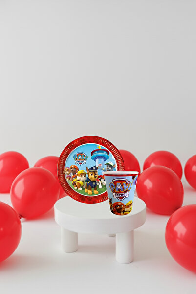 LOLLY PARTY 16 Kişilik Paw Patrol Temalı Doğum Günü Partisi Tabak Bardak Seti