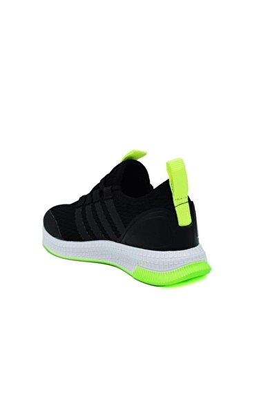 N Drops Unisex Kids Black Yellow Sports Shoes