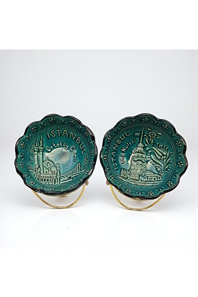 sharp&art Very Special Turquoise 6-Piece Bowl Set with 6 Icons of Istanbul, Embossed Pattern