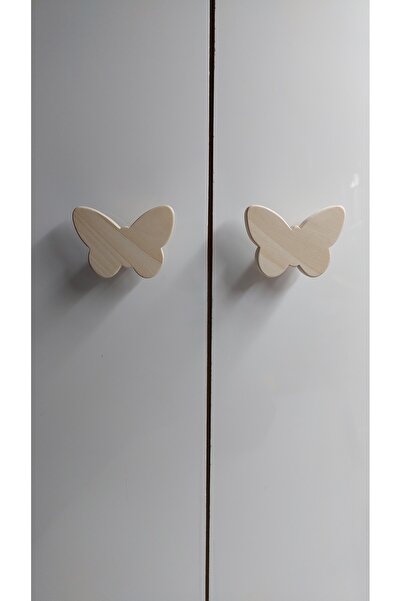 afralya home 2 Pieces Butterfly Children's Room Wooden Drawer/Cabinet Handle, Figured Wooden Handle